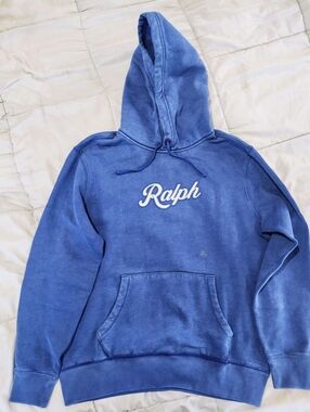 Polo Ralph Lauren Script Logo Hoodie Blue Large NWT Pullover Sweatshirt